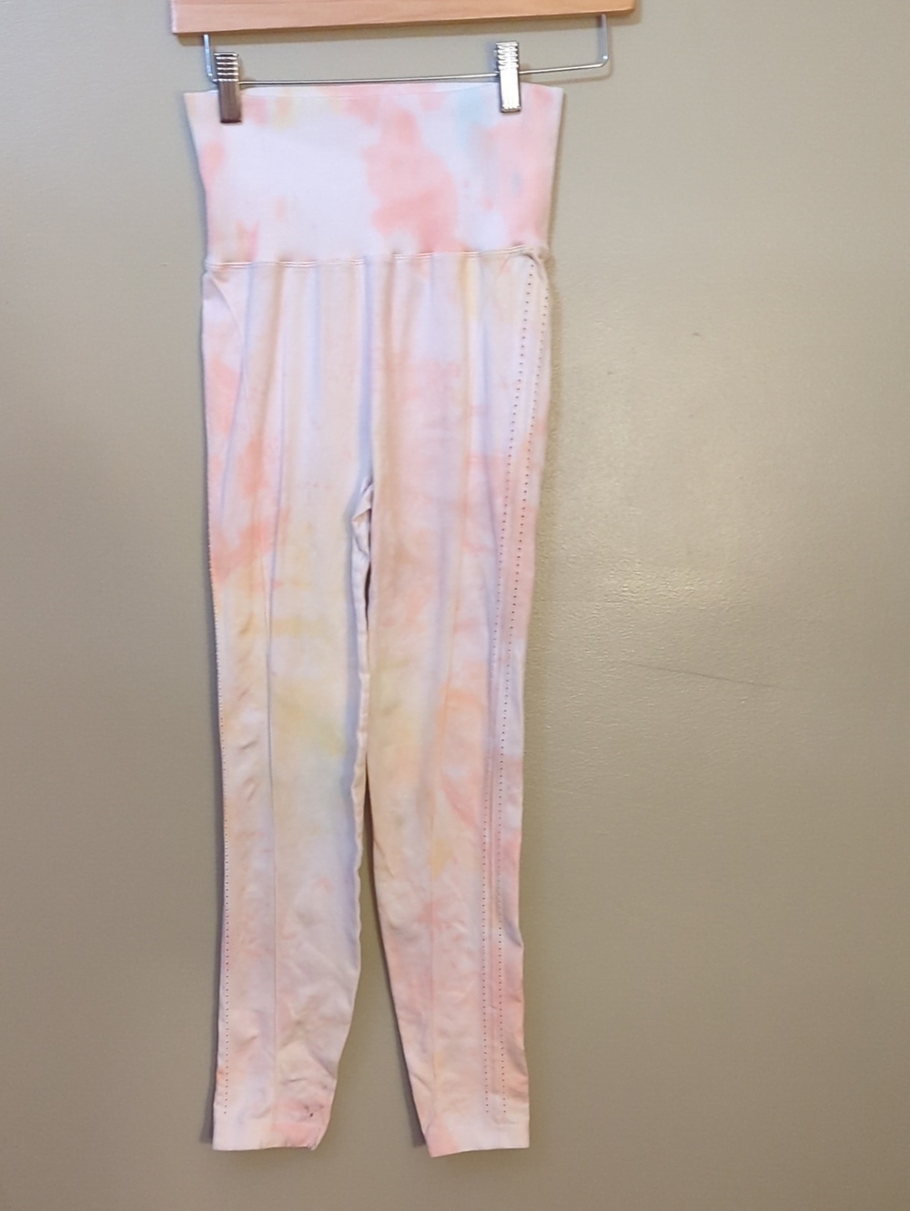 Free People Women's High-Waist Tie-Dye Leggings - Pastel Pink & Yellow